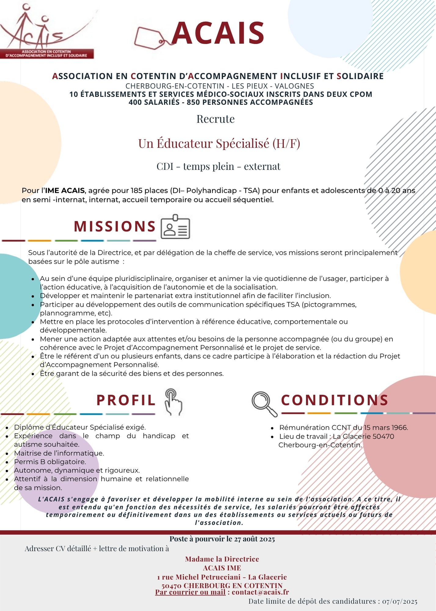IME ES CDI éducation structurée